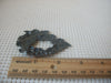 Larger, Vintage Fantasy Wolf Grapes Vine Leaves, Dark Silver Brooch Pin 022421