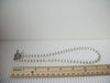 Vintage 15" Necklace White Glass Pearls Silver Tone Bali Spacers Toggle Bar 7817