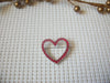 Vintage Brooch Pin Red Sparkling Rhinestones Heart Silver Tone 52017
