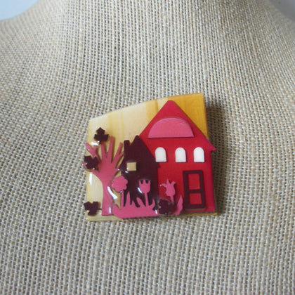 Highly Detailed Lucinda House Pins, Red Leaves Flowers Tulips Happy Times 61318
