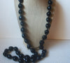 Chunky Heavier Black Acrylic, 48" Long Vintage Necklace 63017
