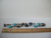 CHAPS Signed Pretty Southwestern Tigers Eye Turquoise Lapis Stones Bali 18" Long Necklace 112016