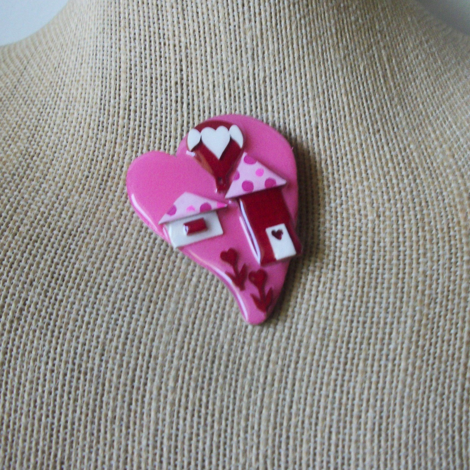 Vintage Lucinda House Pins, Glittery Valentine`s Day Love You Forever Hearts 61318