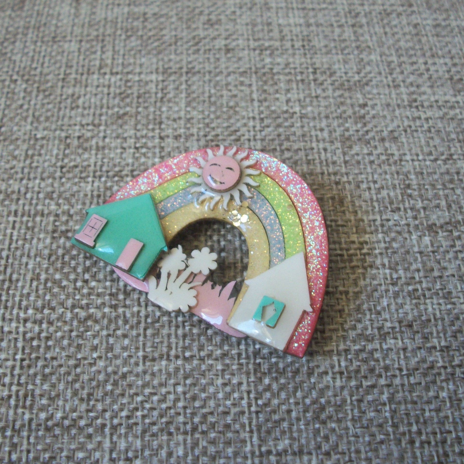 RARE Lucinda Pins Under The Rainbow Sun Flowers Glitter Pastels 021321