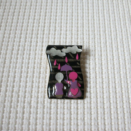 Vintage Lucinda Little People Pins Rain Together Brother Sister Love 021321