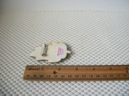 Vintage Lucinda House Pins Maple Leaf Green Brown Ocre Autumn Leaves Fly Heart