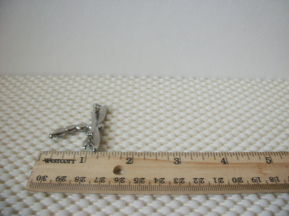 Vintage Brooch Pin, Beautiful Glittery Dragonfly Blue Crystal Glass Silver Tone, 122220