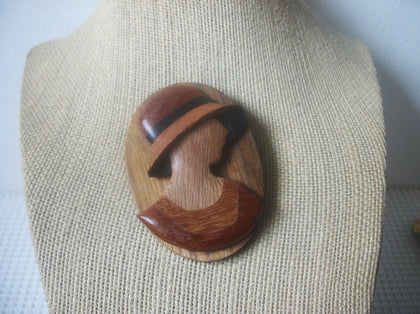 Larger Vintage Hand Carved Painted Chic Lady In Hat Gatsby Wood 030421