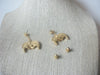 Vintage Jewelry, Gold Tone Rhinestones Harlequin Mask Pierced Earrings 32517