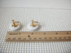 Signed MARVELLA White Dome, Gold Tone Clip On, Vintage Earrings 022521