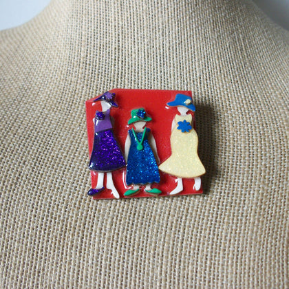 Hard To Find Vintage Lucinda Woman Pins, Best Friends Love Forever  61318
