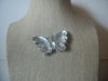 Silver Tone Butterfly, Clear Rhinestones, Open Cut Design Brooch Pin, Vintage 022121