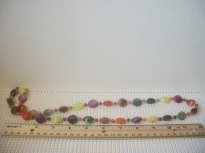 Vintage 28" Chunky Colorful Lucite Old Plastic Beads  Necklace 030121