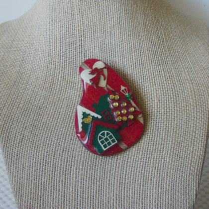 Vintage Lucinda House Pins, Festive Christmas Angel Glitter Tree Lamp Post 61318