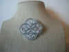 Silver Tone Clear Rhinestones, Circular Rings Pendant Brooch Pin, Vintage 022221