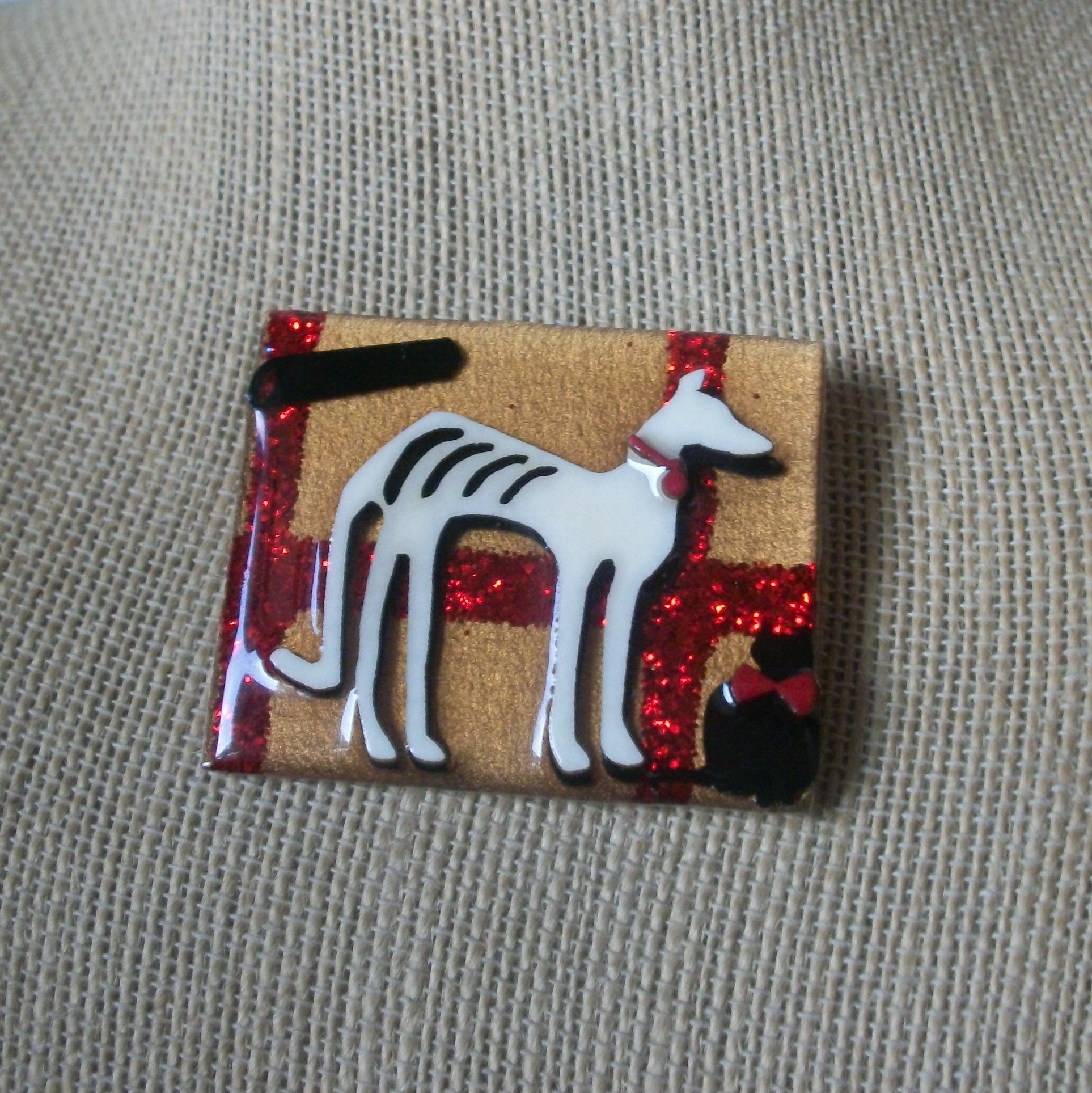 RARE Hard To Find Lucinda Pet Pins, Dog Graceful Little Kitty Friend Watching Love Glittery 61318