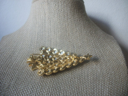Larger Vintage Jewelry Christmas Tree, Red Green Crystal, Rhinestones, Gold Tone, Brooch Pin 53018