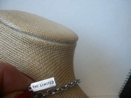 Vintage 18" - 20" Signed The Limited Gray Floral Necklace 030121