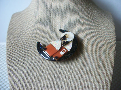 RARE Hard To Find Very Detailed Lucinda Halloween Black Cat`s Glitter 61318