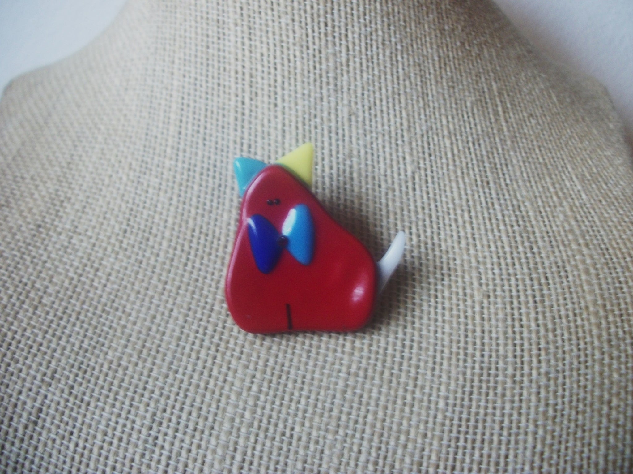 Vintage Jewelry Signed Colorful Kitty Cat, Hand Made, Murano Glass, Brooch Pin 022621