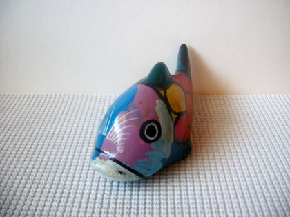 Vintage Colorful Southwestern Hand Painted Clay Fish C300