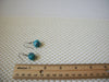 Vintage Pierced Earrings Silver Toned Speckled Blue Black Stone 51016