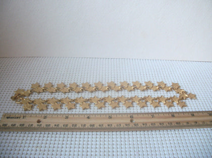 Vintage Jewelry, Signed AJC  Matte Gold Tone, Stars Links, Necklace 53018