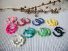 Retro Pierced Earrings Lot of 9X Bamboo Plastic Hoops 91916