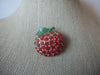 Fruit Cherry, Gold Toned, Red Rhinestones, Sparkling Brooch Pin 62018