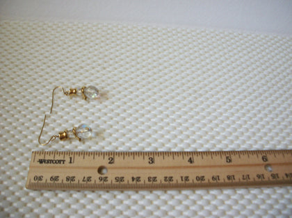 Vintage Pierced Earrings Gold Toned Clear Crystal Snowman 51016