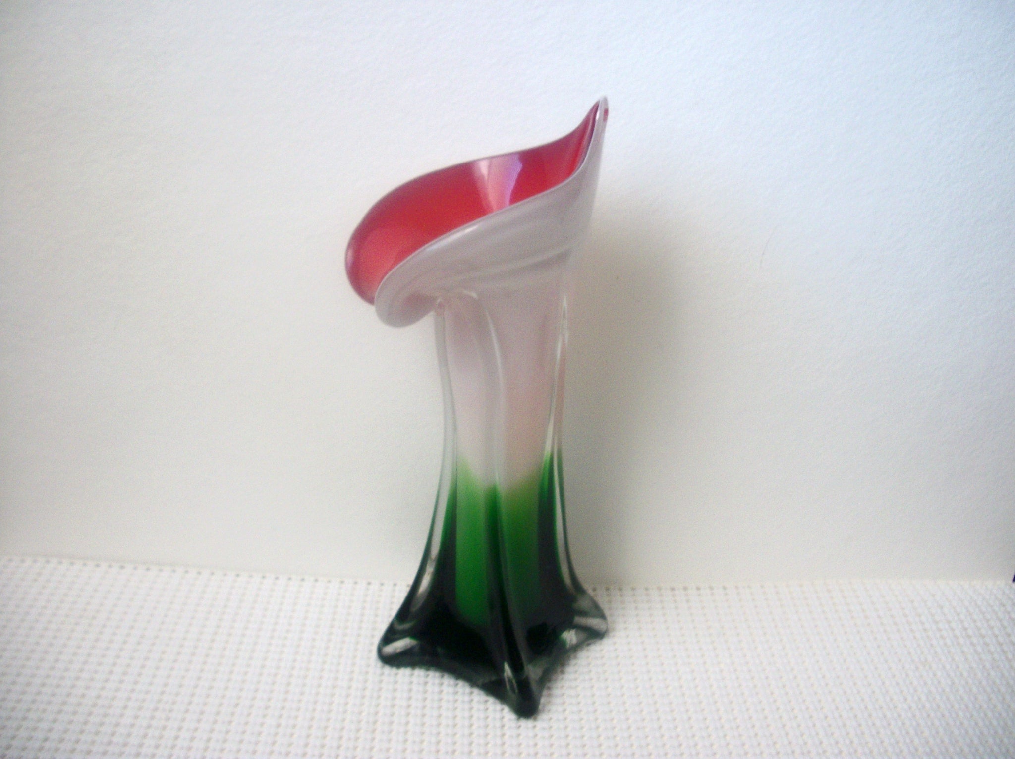 Vintage Hand Made Murano Glass Flute Vase C300