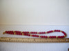 Signed NAPIER, 24" Long Red Acrylic , Gold Tone Beads, Vintage Necklace 51018