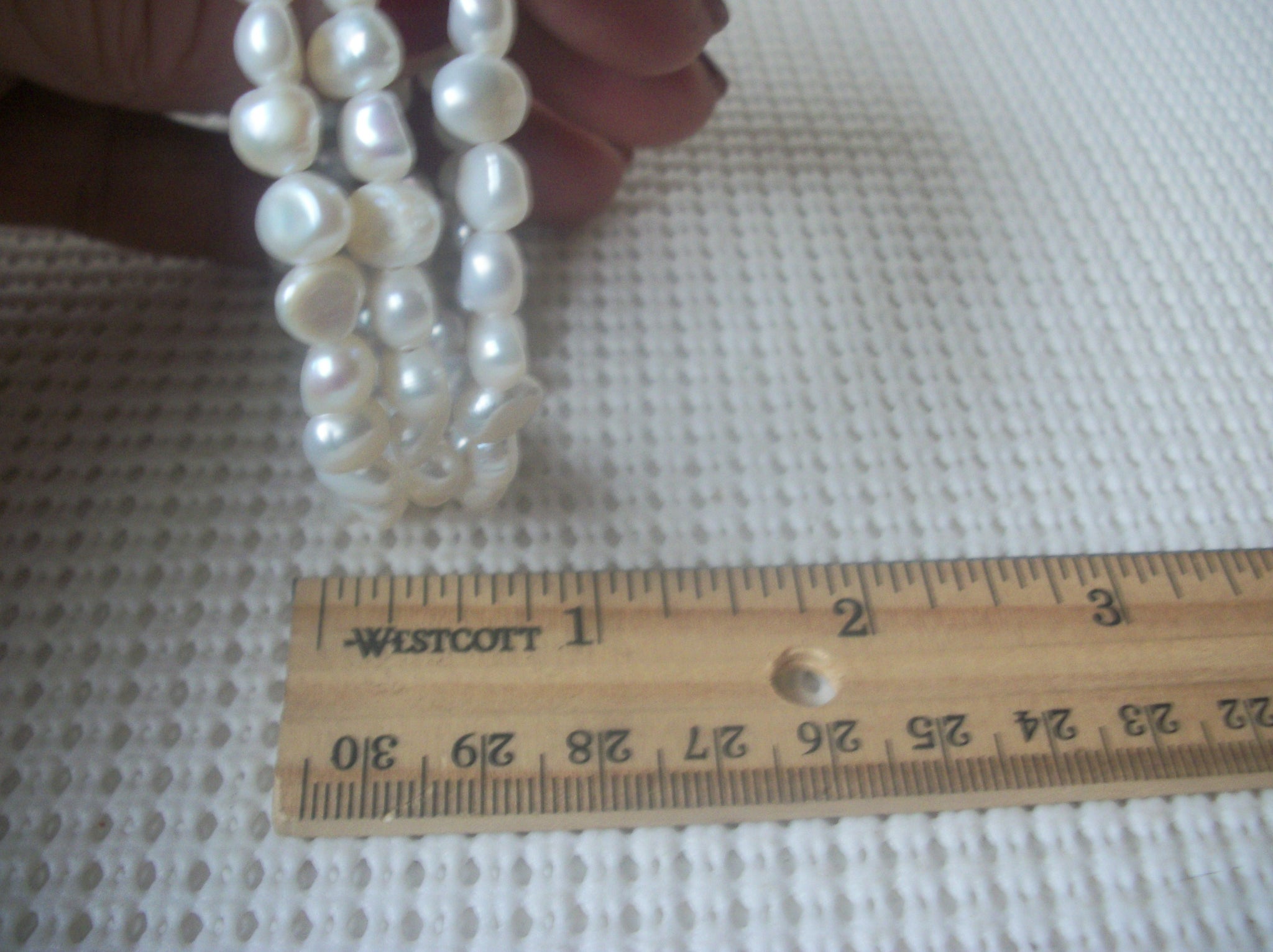 White Glass Pearls Wrap Around Bracelet 022221