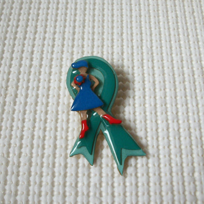 Vintage Lucinda Pins Awareness Ribbon Cancer Survivor 021321