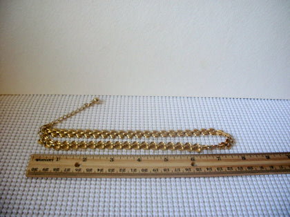 Retro Jewelry, 16" - 19" Long, Connecting Links, Beautiful Gold Tone, Glossy Matte, Vintage Necklace 51018