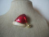 Vintage Jewelry Enameled Santa Hat, Red Cream White Bell Ringing Brooch Pin 022321