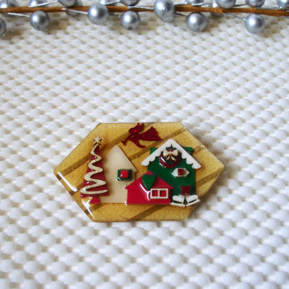 RARE Unique Lucinda House Pins Gold Angel Tree Decorated Christmas Present 41017