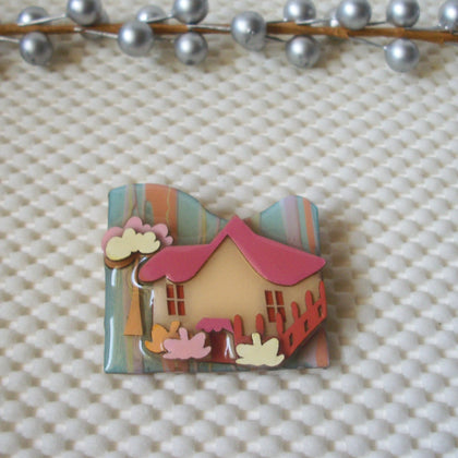 RARE Unique Lucinda House Pins Little Cottage Flowers 41017