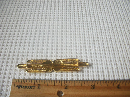 Vintage Brooch Pin, Signed MONET Clear Crystals Baroque Victorian, Gold Tone 82317