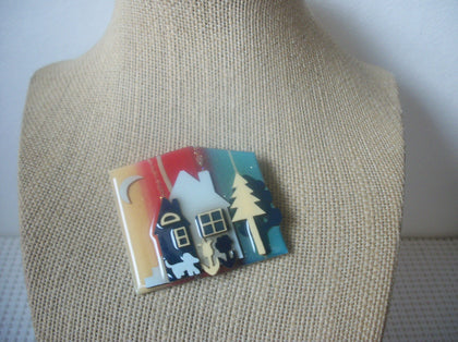 Vintage Lucinda House Pins, Rainbow In The Sky Northern Woods Little Dog Pine Tree 021321