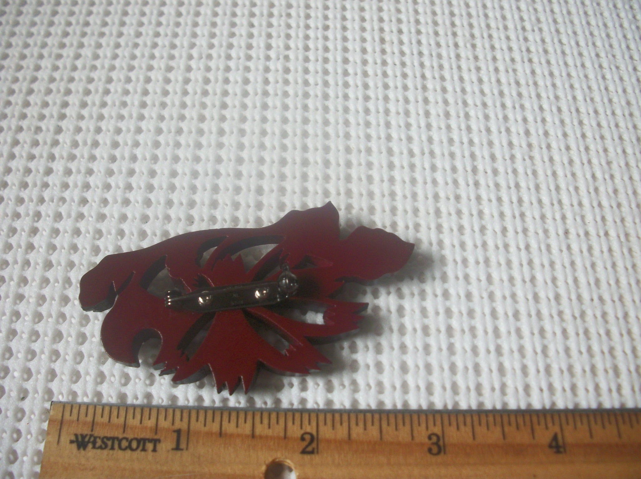 Vintage Brooch Pin, Flower Floral Victorian Cellulose Dark Brown 82317