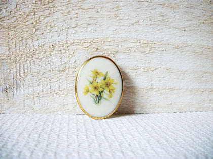 Vintage Daffodil Porcelain Brooch 51520