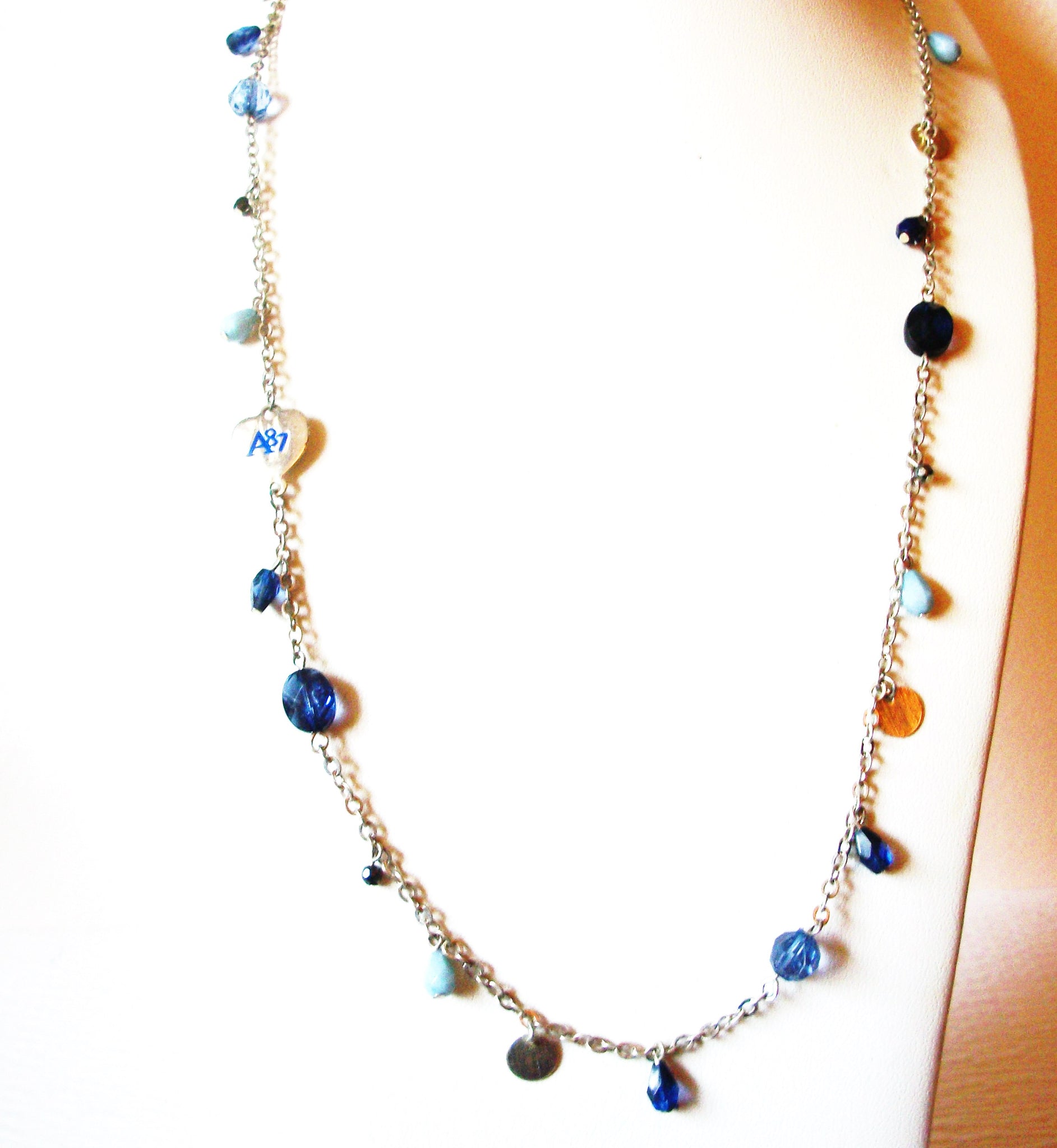 Aéropostale Designer Silver Toned Blue 32' Necklace 81517