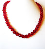 Retro Red Translucent Shorter Length Acrylic Beads Necklace 123020