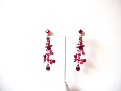 Pink Rhinestone Long Dangle Earrings 91017