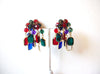 Colorful Cluster Vintage Dangle Earrings 5917