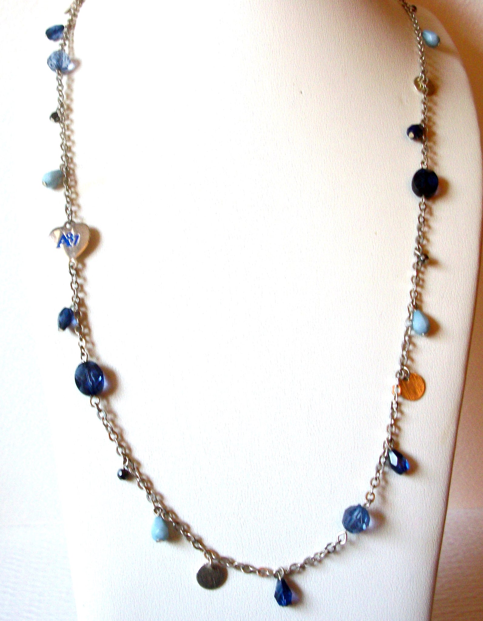 Aéropostale Designer Silver Toned Blue 32' Necklace 81517