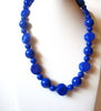 Vintage Azure Blue Old Plastic 18" Necklace 5917
