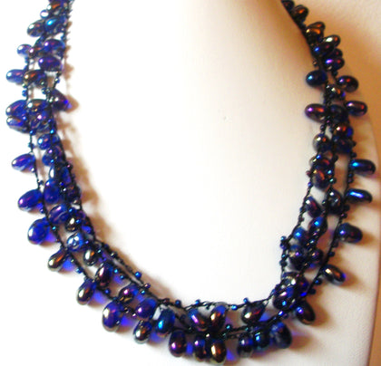 Peacock DICHROIC Glass Hand Made Necklace 71517