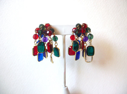 Colorful Cluster Vintage Dangle Earrings 5917